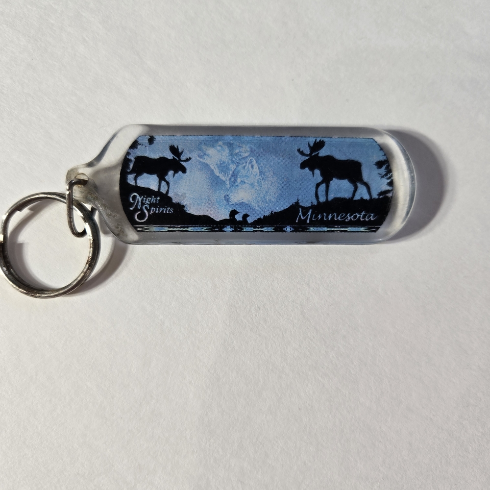 Vintage Skyline Minnesota Moose Keychain